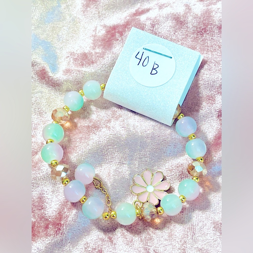 #40B Beaded Charm Bracelet